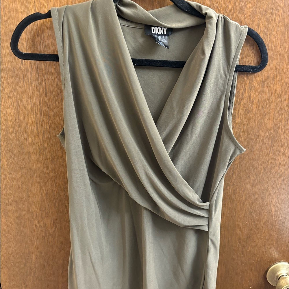 DKNY Olive Green Draped Women's top